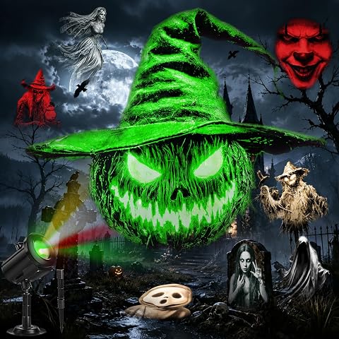 Outdoor Halloween projector dynamic green witch projection