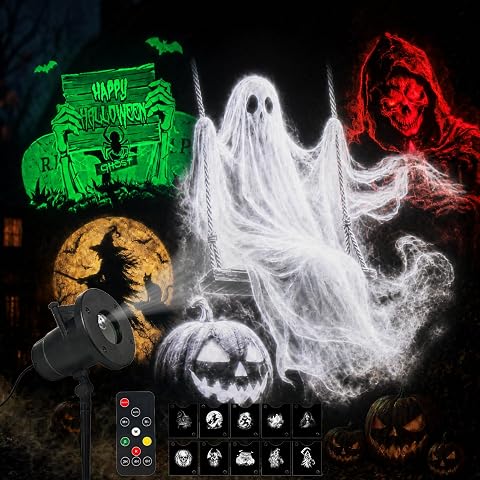 Outdoor Halloween projector ghost and pumpkin projection patterns