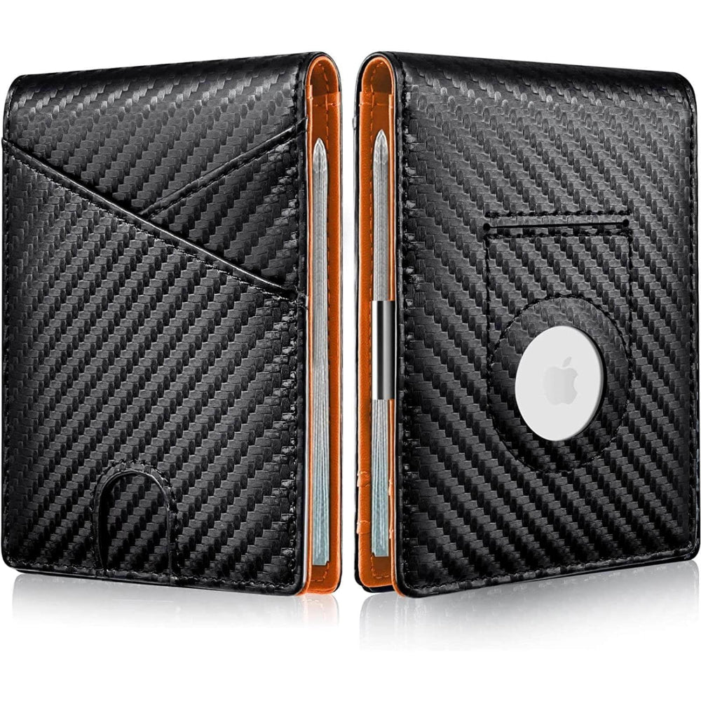 Slim Leather Wallet – RFID Bifold Card Holder with Money Clip, Minimal ...