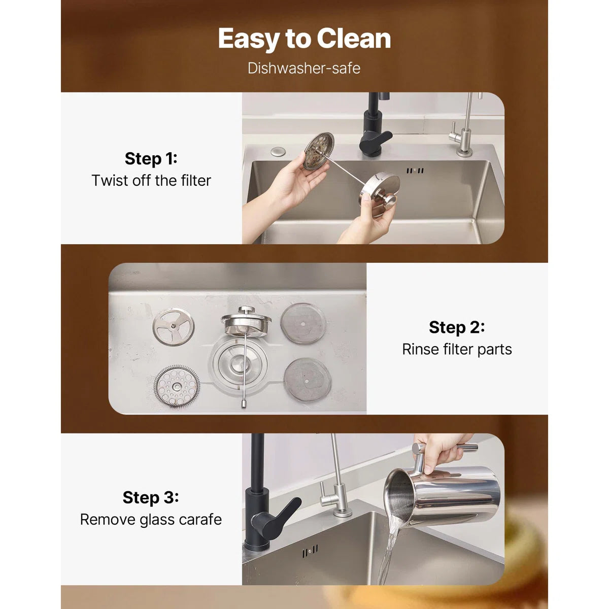 34 oz Stainless Steel French Press Coffee Maker – Double-Wall Insulated, Silver