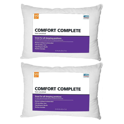 2 Pack Comfort Complete Bed Pillows