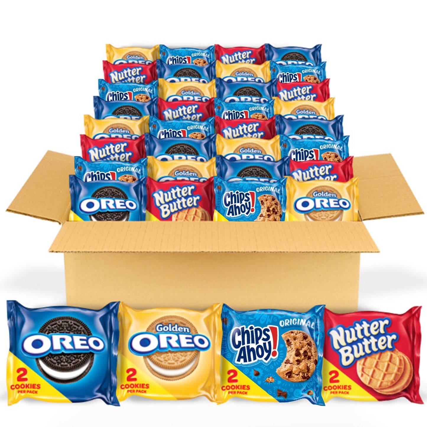 56 Count Snack Packs - OREO Original, OREO Golden, CHIPS AHOY! & Nutter Butter Cookie Variety Pack