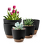 5-Pack Self-Watering Plant Pots – Indoor & Outdoor Use – Eco-Friendly Plastic Planters for Succulents, Cactus & Snake Plants – Multiple Sizes (7", 6.5", 6", 5.5", 5")