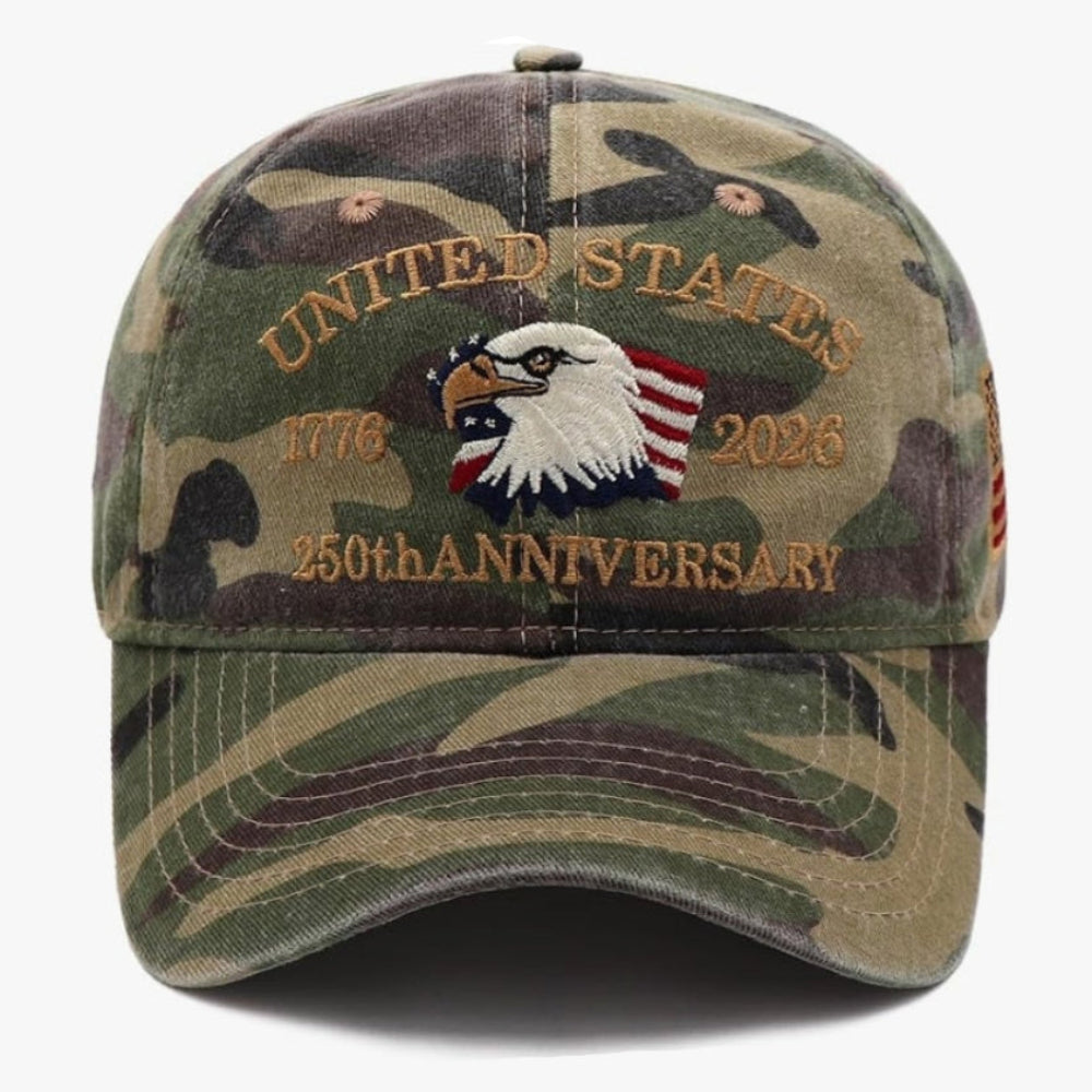 USA 250th Anniversary Embroidered Patriotic Baseball Cap for Men and Women