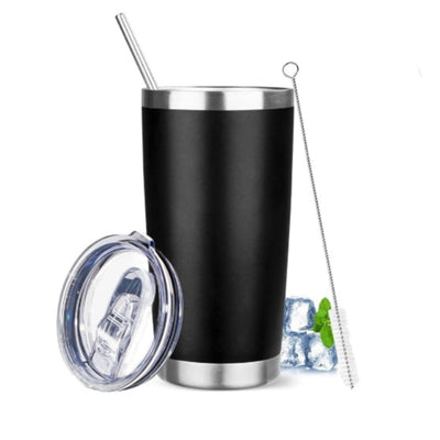 20 oz Stainless Steel Insulated Tumbler with Lid and Straw for Hot and Cold Drinks