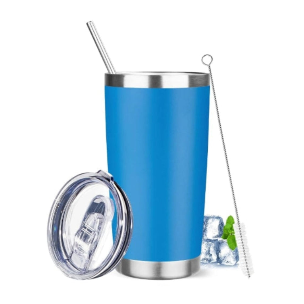 20 oz Stainless Steel Insulated Tumbler with Lid and Straw for Hot and Cold Drinks