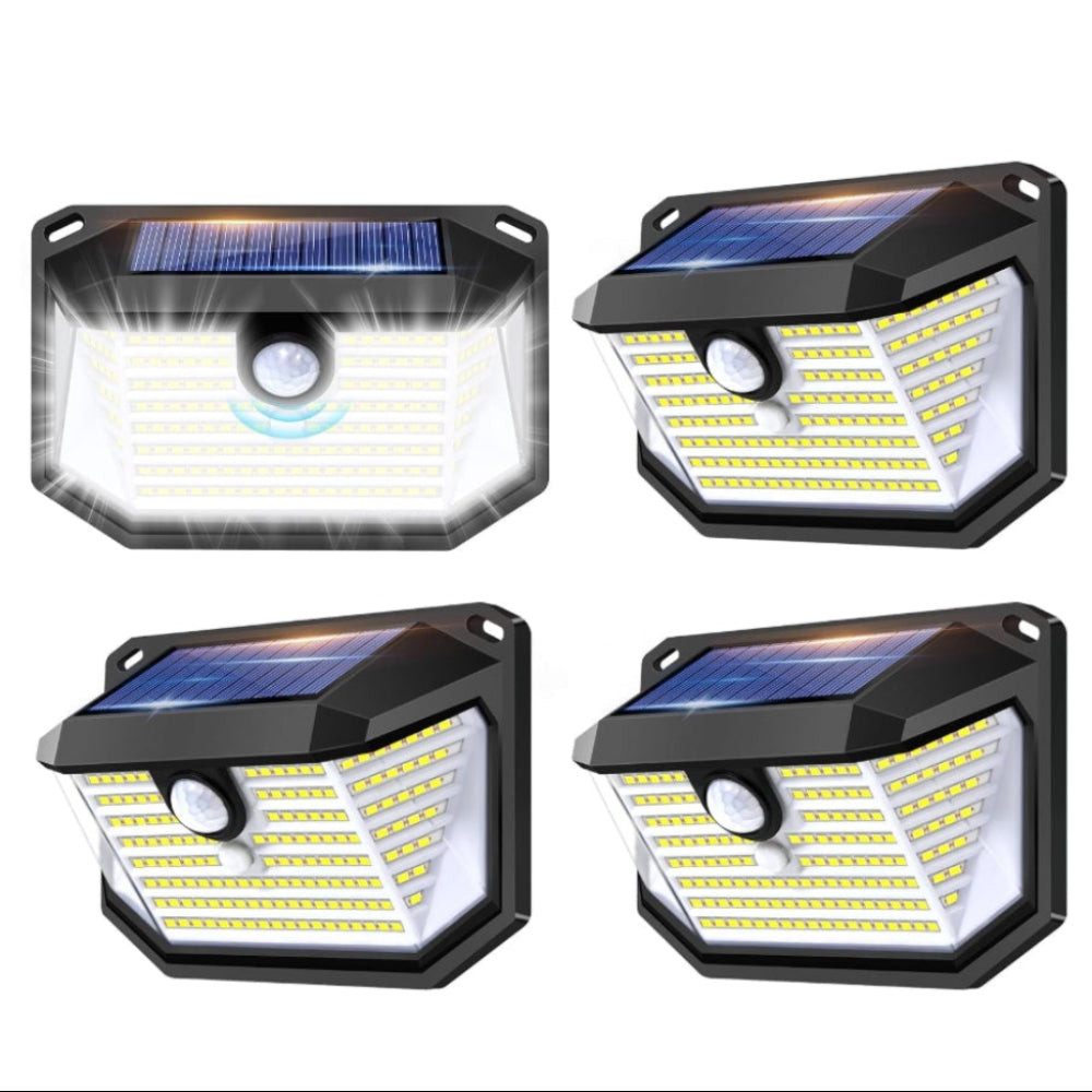 178 LED Solar Motion Sensor Lights 4 Pack – Waterproof Outdoor Security Wall Lights with 3 Modes
