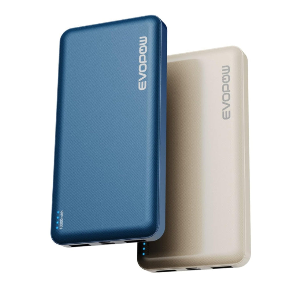 10000mAh Portable Charger 2 Pack – Slim USB-C Fast Charging Power Banks for Phones & Tablets