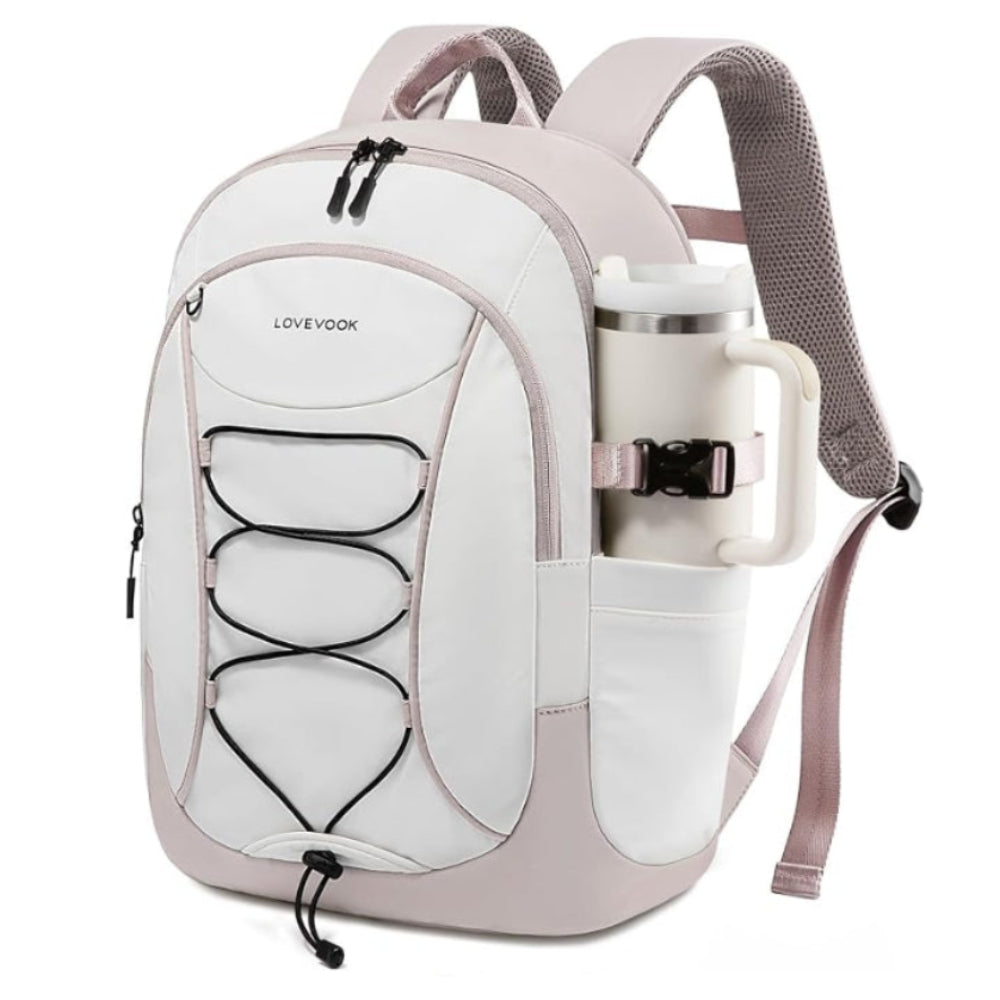 15.6" Laptop Backpack for Women – Waterproof Travel & Work Computer Bag with Large Tumbler Holder