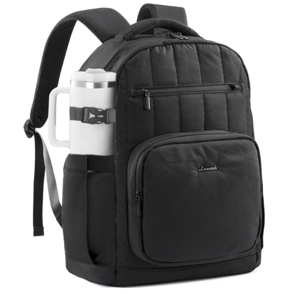 15.6" Laptop Backpack for Women – Waterproof Travel & Work Computer Bag with Large Tumbler Holder