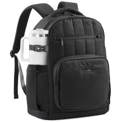 15.6" Laptop Backpack for Women – Waterproof Travel & Work Computer Bag with Large Tumbler Holder