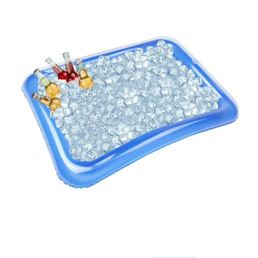 4 Pack Inflatable Ice Serving Bar Cooler Buffet Tray for Party, Food, and Drinks - Outdoor Use
