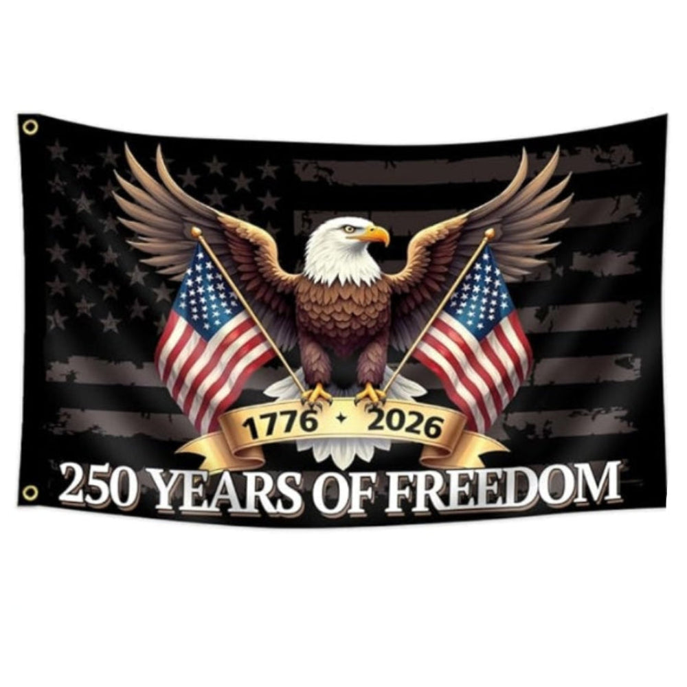 American Flag - Patriotic Eagle Design - Outdoor Durable Flag with Grommets