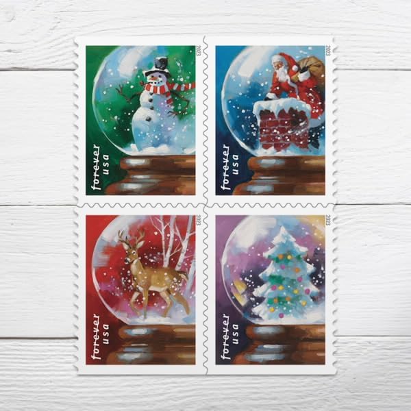 USPS Snow Globes - Booklet of 20 First Class Forever Stamps