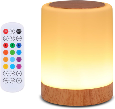 USB Rechargeable Desk Lamp with Remote Control - 13 RGB Colors & 5 Brightness, Dimmable