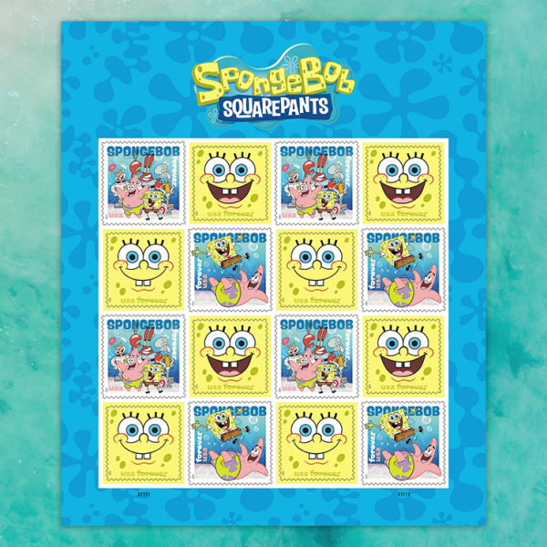 SpongeBob Squarepants USPS Forever Stamps - Sheet of 16