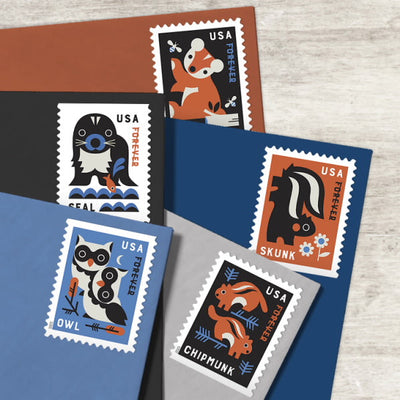 Baby Wild Animals USPS Forever Stamps - Book of 20