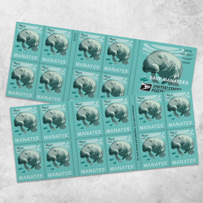 Save Manatees USPS Forever Stamps - Book of 20