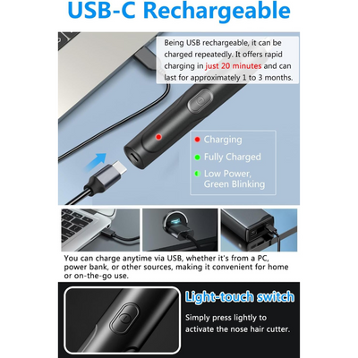 Nose Hair Trimmer - USB Rechargeable