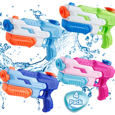 Water Blaster Water Guns Toys for Boys Girls 4-6-12 Years 4 Pack Long Range High Capacity Squirt Guns Swimming Pool Toys Water Toys Outdoor