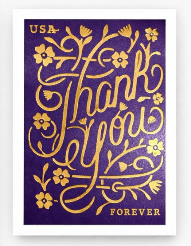 USPS Thank You 2020 Forever Holidays Stamps - Book of 20 Postage Stamps