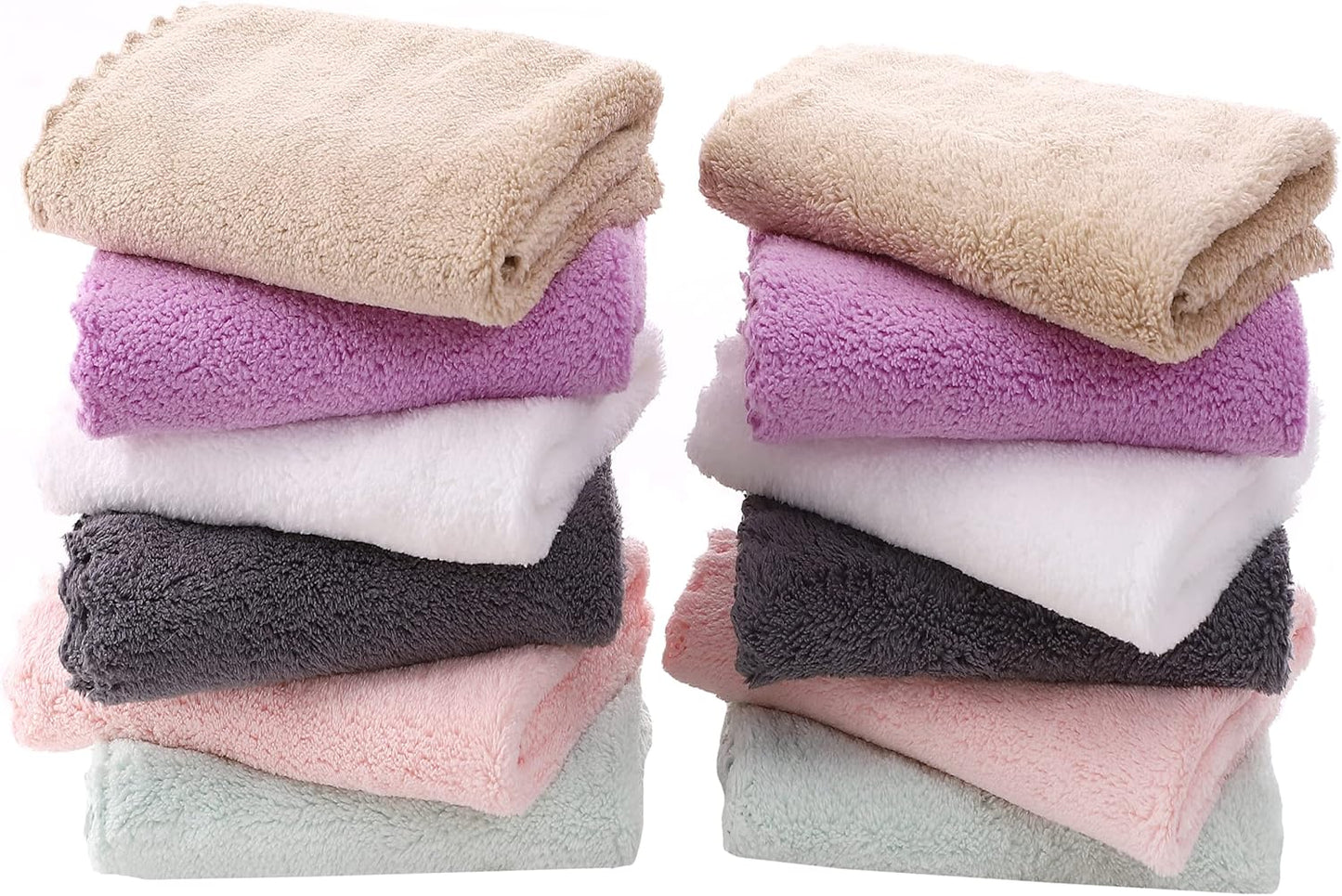 6 Pack Ultra Soft Microfiber Towel Set- 2 Bath Towels, 2 Hand Towels, 2 Washcloths