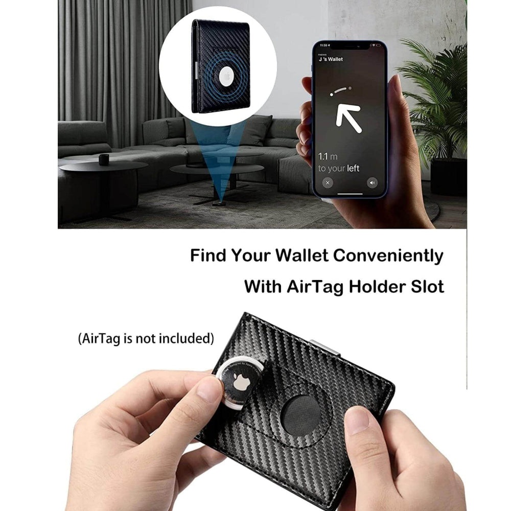 Slim Leather Wallet – RFID Bifold Card Holder with Money Clip, Minimal ...