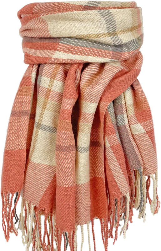 Plaid Winter Scarf for Women, Cashmere Feel Blanket Shawl and Wrap