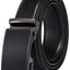 Men's Leather Belt with Automatic Ratchet Buckle Slide - Trim to Fit