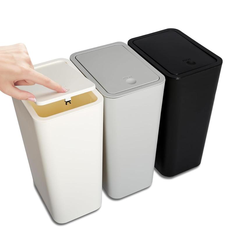 3 Pack Trash Can Set with Lids