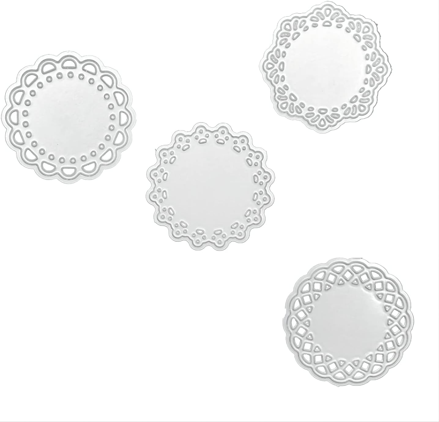 Metal Die Cuts Set, 4 Lace Flower Border Patterns for Scrapbooking and Card Making