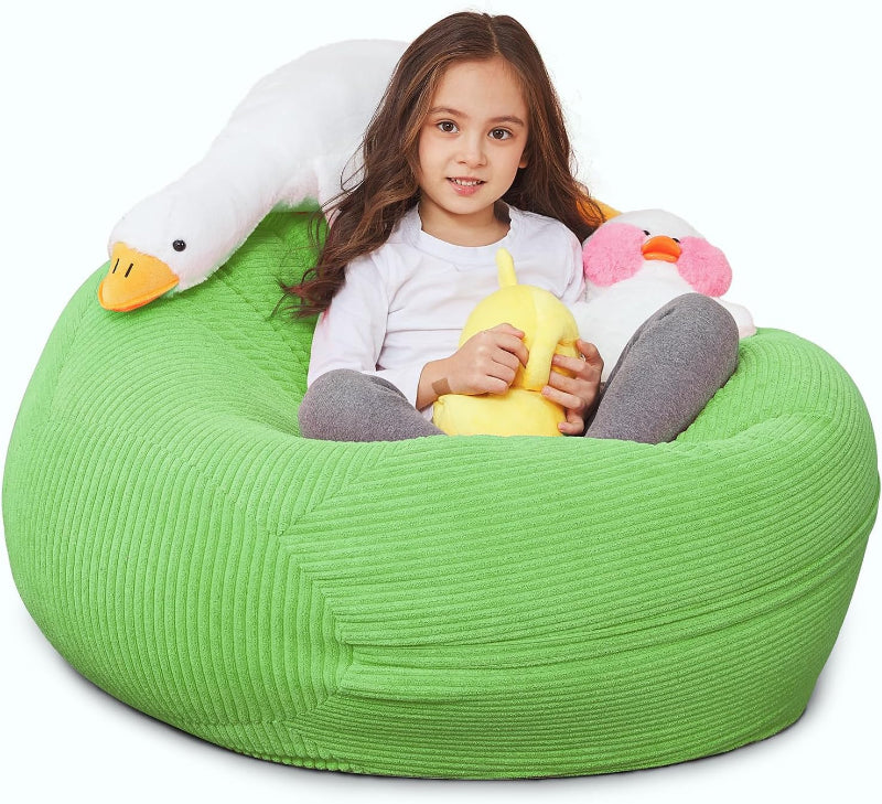 X-Large Bean Bag Chair Cover Stuffed Animal Storage Organizer with Handle and Zipper