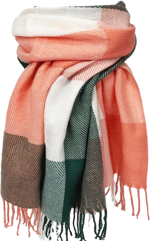 Plaid Winter Scarf for Women, Cashmere Feel Blanket Shawl and Wrap