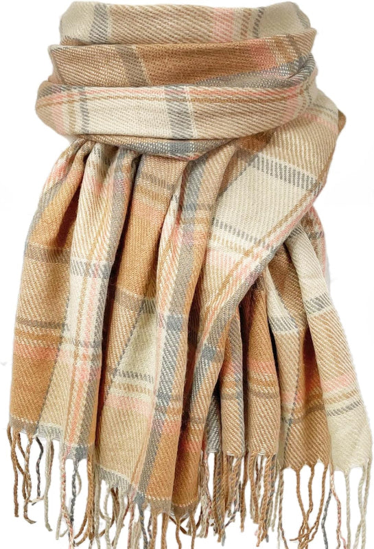 Plaid Winter Scarf for Women, Cashmere Feel Blanket Shawl and Wrap