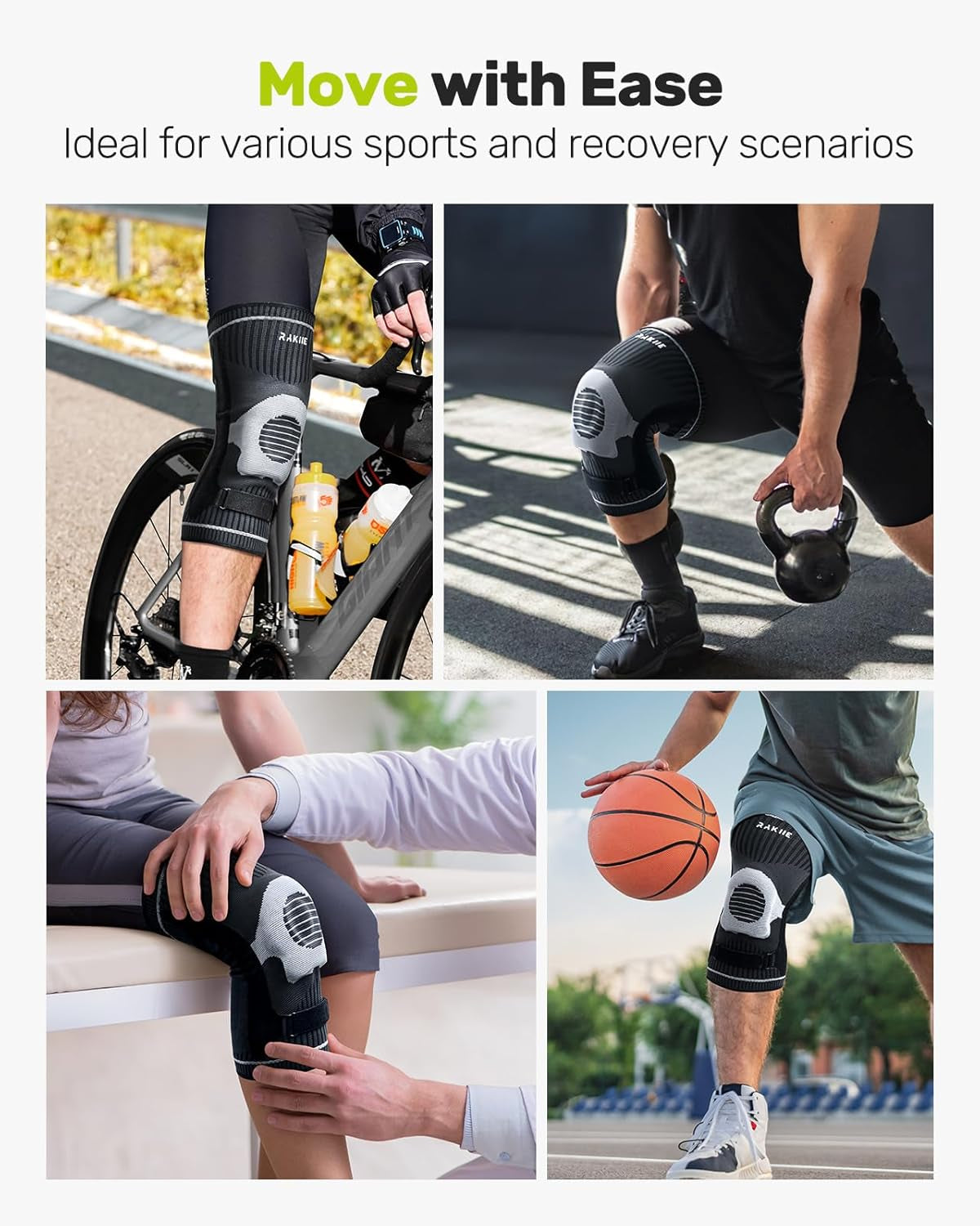 Knee Compression Sleeve with Patella Gel Pad and Side Stabilizers