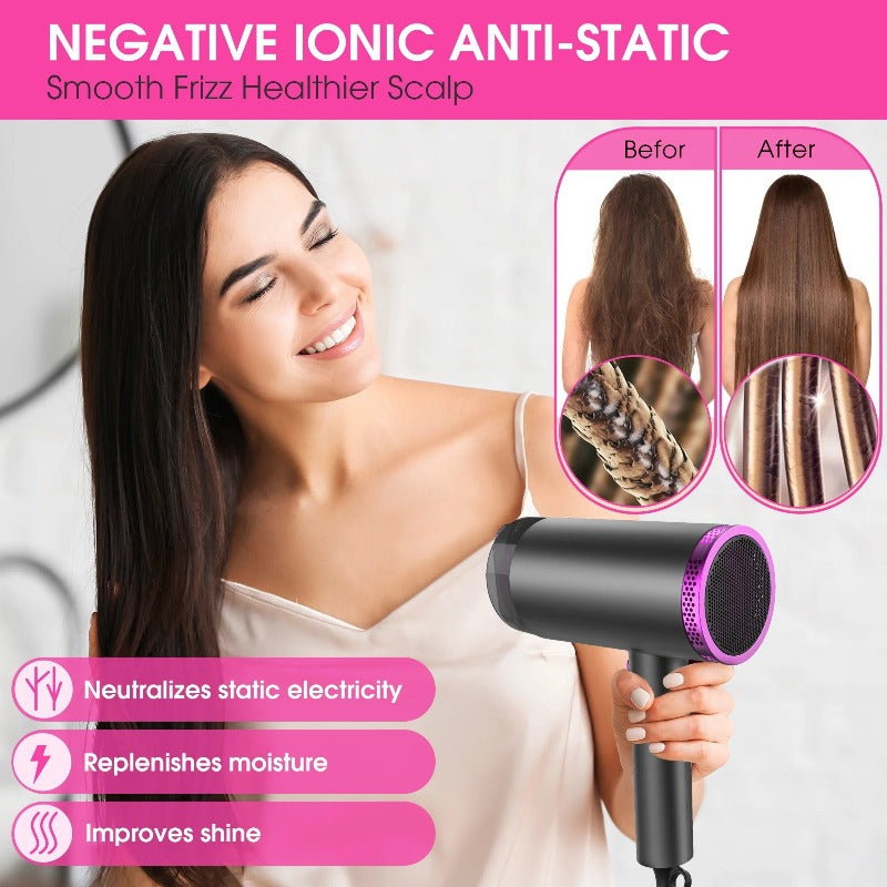 Professional Ionic Hair Blow Dryer with 3 Heat Settings, 2 Speeds, 1875W