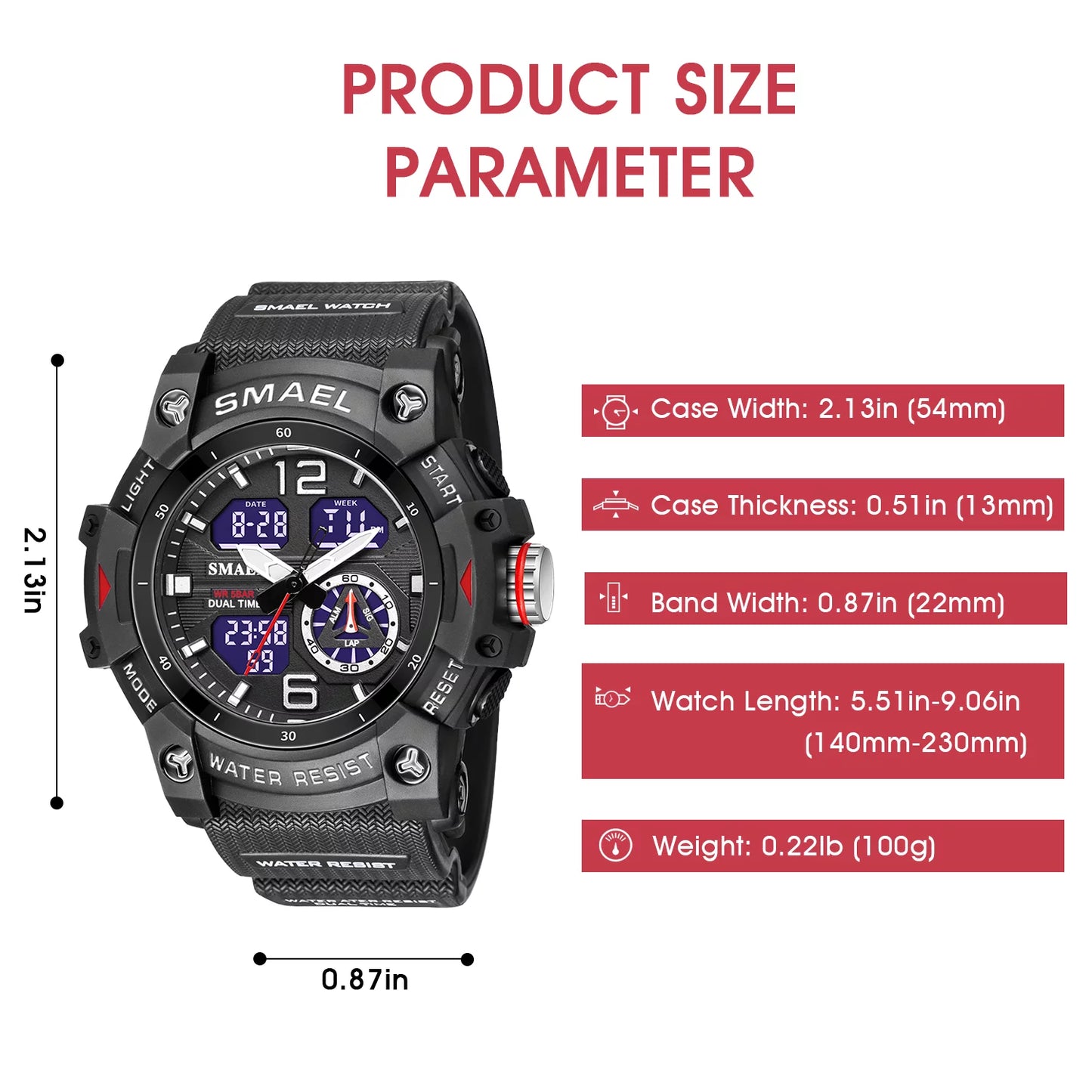 Men’s Digital Analog Military Style Sports Wristwatch