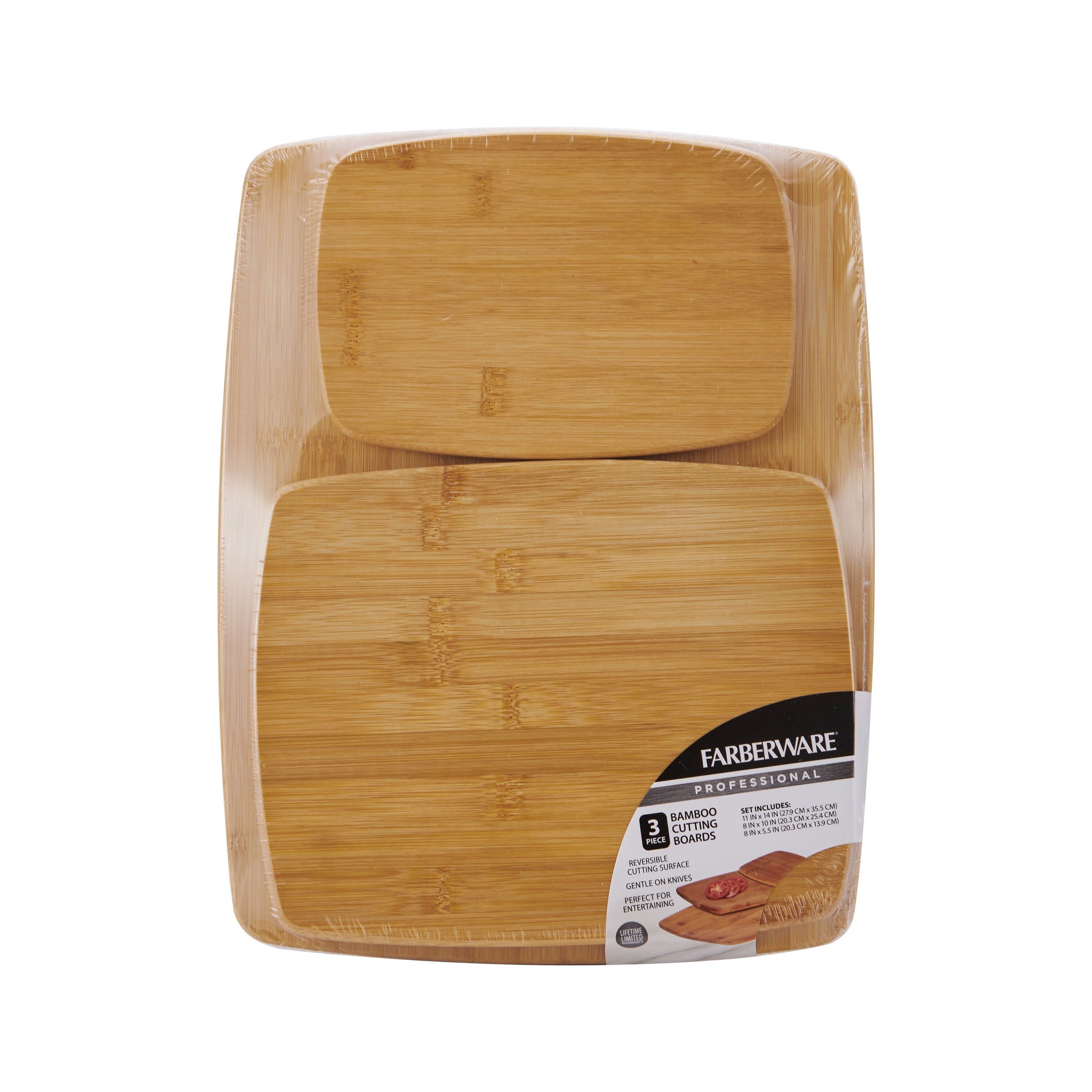 3-Piece Bamboo Wood Kitchen Cutting Board Set