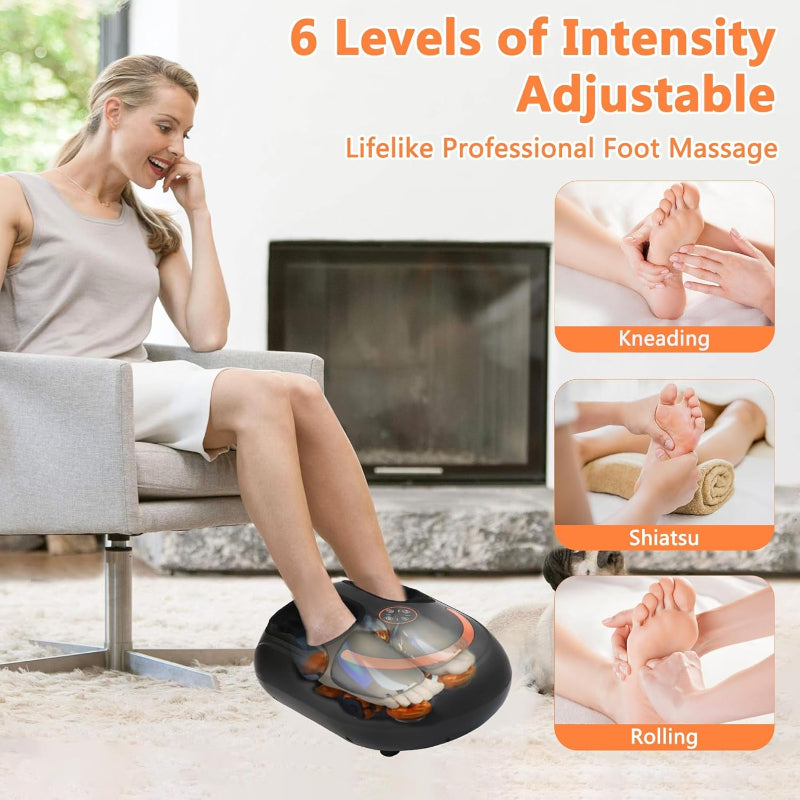 Shiatsu Foot Massager with Remote Deep Kneading Relief & Heat 