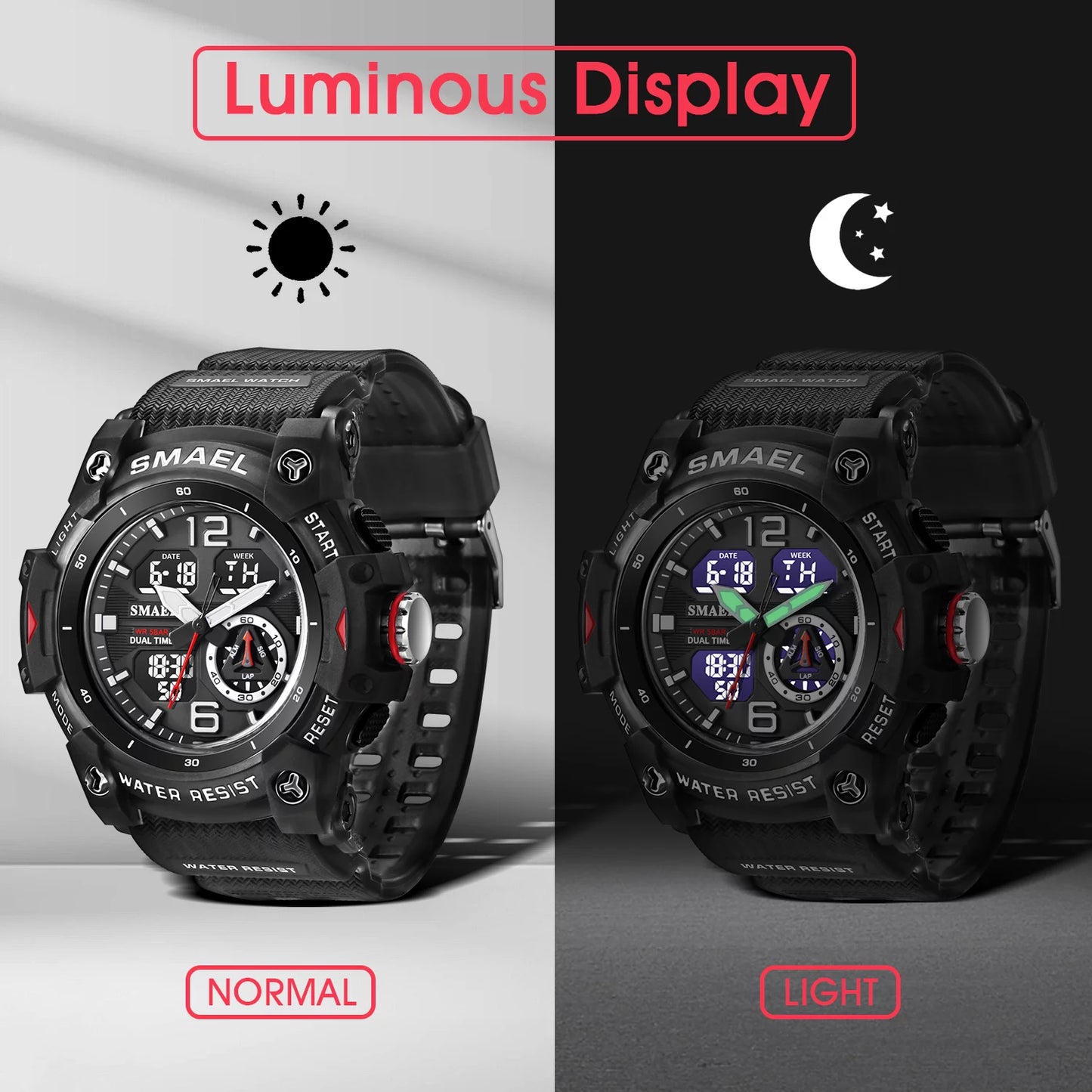 Men’s Digital Analog Military Style Sports Wristwatch