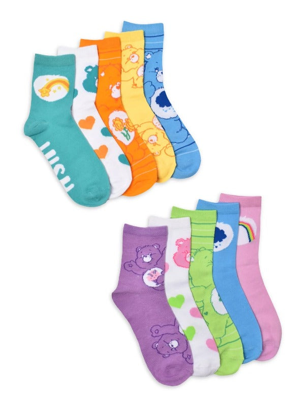 Women's 10 Pack Care Bears Graphic Crew Socks