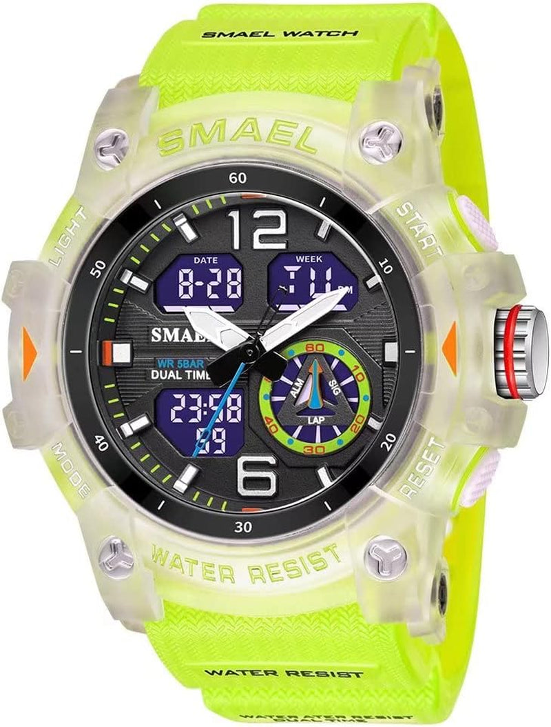 Men's Waterproof Sports Wrist Watch - LED Alarm Stopwatch