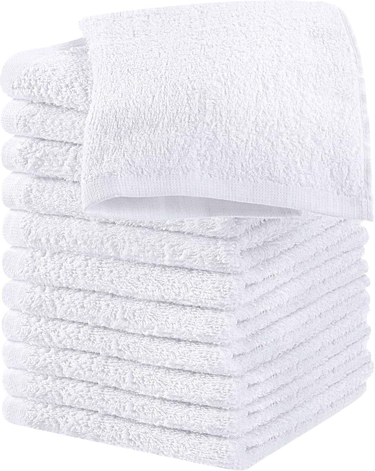 12 Pack Cotton Washcloths Set - 100% Ring Spun Cotton, Premium Quality Flannel Face Cloths