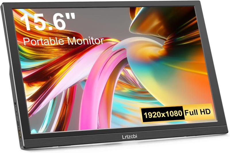 15.6 in Portable Monitor - 1920x1080P FHD IPS Panel with USB C and HDMI Port