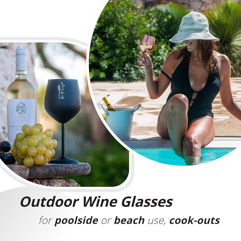 18oz Stainless Steel Unbreakable Wine Glass for Travel, Camping, and Outdoor Events