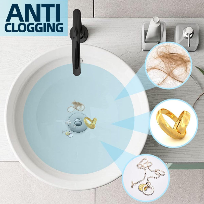 Universal 2-in-1 Bathroom Sink Stopper with Anti-Clogging Filter Basket