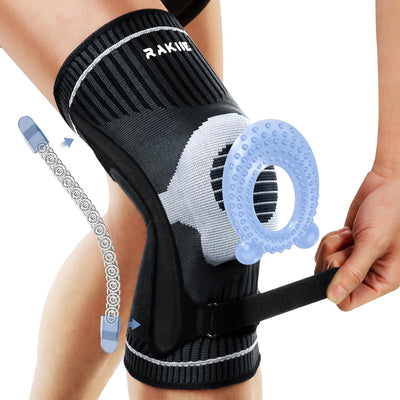 Knee Compression Sleeve with Patella Gel Pad and Side Stabilizers