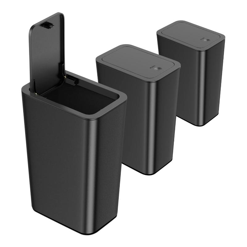 3 Pack Trash Can Set with Lids