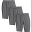 3 Pack Men's Knit Shorts with Elastic Waist