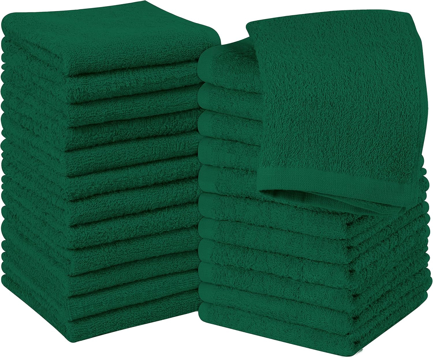 12 Pack Cotton Washcloths Set - 100% Ring Spun Cotton, Premium Quality Flannel Face Cloths